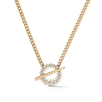 Collier à chaîne avec fermoir à bascule en argent sterling 925 et diamant rond en or 14 carats, bijoux fins élégants et simples de Milskye pour femmes