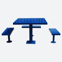 Table de pique-nique commerciale d'extérieur en métal banc Anb ensemble de meubles de jardin Table à manger en acier table basse et chaise de patio extérieur