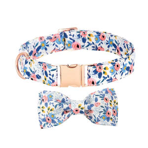 <span class=keywords><strong>Collar</strong></span> con lazo personalizado para perro, lazo de flor azul claro para mascota con hebilla de aleación de Zinc, venta al por mayor - Product Image 1