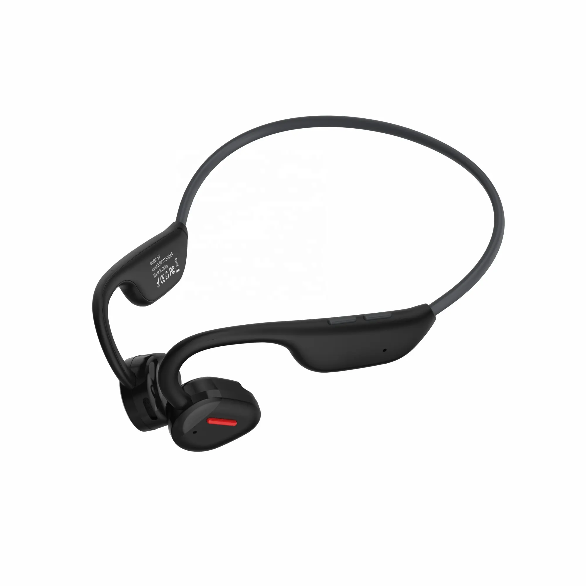 Headset Konduksi Audio Udara Baru Neckband Olahraga V7 Earphone Konduksi Udara Telinga Terbuka Nirkabel