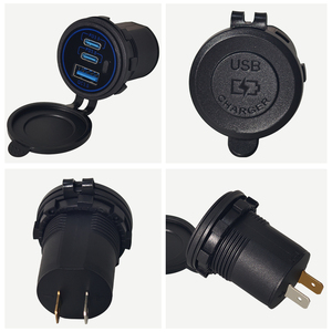 شاحن مدمج مخصص بمنفذين USB-C PD ومنفذ USB QC بجهد 12 فولت 24 فولت ومقبس شحن للهواتف المحمولة للحافلات والدراجات الكهربائية - Product Image 2