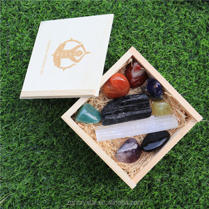 Colorful Natural Healing Crystal Gemstone <strong>Chakra</strong> Geometry Set Relaxing Meditation Tourmaline <strong>Stones</strong> for SPA - Product Image 2