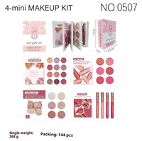 Palette de maquillage tout-en-un à 4 couches, effet mat, brillant, blush, illuminateur, gloss à lèvres