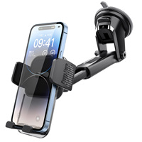 Support de téléphone universel réglable 2-en-1 pour voiture, anti-vibration, fonction mains libres, en ABS flexible pour installation sur tableau de bord