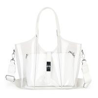 Sac fourre-tout transparent de plage style coréen été 2026 en PVC, sac à main transparent pour femme, idéal pour les voyages et le shopping quotidien