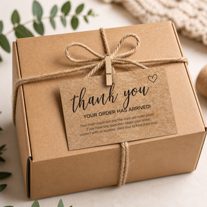 Custom Kraft Paper Thank You <b>Card</b> Embossed Digital Printed <b>Gift</b> Packing <b>Card</b> Business Thank You Note - Product Image 3