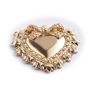Heart Shape Brand Name Small Fashion <b>Compact</b> Gold Plated Girly Giftware Cosmetic Lovely <b>Mirror</b> - Product Image 3