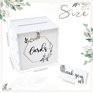 صندوق أبيض دافئ مع قفل ، بولي كلوريد الفينيل لاستقبال حفلات الزفاف ، مظروف زفاف ذاتي الصنع من الأوكالبتوس بطاقة نقود - Product Image 5