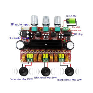 Carte d'amplificateur numérique 2.1 canaux XH-M139, tension large bande 12V-24V, TPA3116D2 2*50W+100W, composants électroniques - Product Image 3