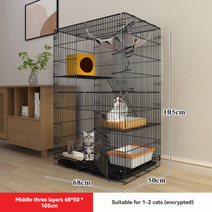 Jaula Metálica Resistente para Gatos, Modelo 2026, Grande, de 2 Niveles, con Bandeja de Plástico para Uso en Interiores, para Múltiples Gatos - Product Image 4