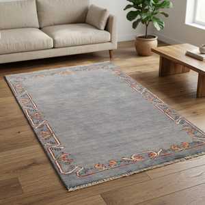 พรมถักมือ KNOT RUGS แบบซักได้ ขนนุ่ม ไม่ลื่น เป็นมิตรกับสิ่งแวดล้อม สีพื้น สี่เหลี่ยมผืนผ้า สีฟ้าอ่อน ทำจากขนสัตว์ สำหรับห้องนั่งเล่นและบ้าน - Product Image 1