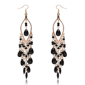 Boucles d'oreilles pendantes en alliage plaqué bronze antique avec cristaux et strass, style bohème, bijoux de mode pour femme, idéales pour les soirées - Product Image 3