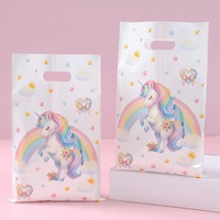 Sacs cadeaux en plastique à film perlé pour fête d'anniversaire ou de vacances pour enfants, 10 pièces/paquet, personnalisables