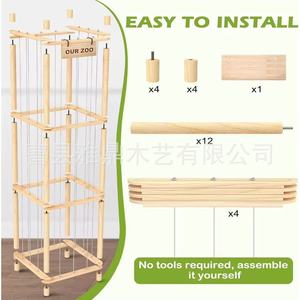 Our Zo Solid Wood <b>Plush</b> Toy Organizer <b>Large</b> Square Type Natural Color 1st Floor Storage Rack For Baby Room Display - Product Image 4