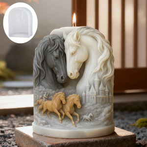 Molde de Silicona 3D Estereoscópico de Caballo y <span class=keywords><strong>Castillo</strong></span> para Hacer Velas, Jabones, Resina, Yeso y Manualidades - Product Image 6