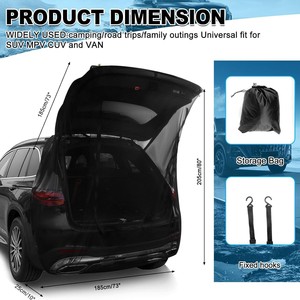 Car Tailgate Screen Mosquito Insect Repellent Net Outdoor Camping Ventilated Trunk Cover General Use All Seasons Transparent - Product Image 3