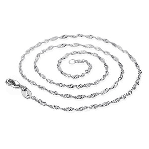 Cadena de ondas de agua de alta calidad al por mayor, collar de mujer <span class=keywords><strong>Mne</strong></span>, cadena de joyería plateada de moda, venta al por mayor para collar, pulsera - Product Image 5