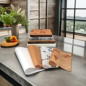 Biểu Tượng Tùy Chỉnh Không Thấm Mỡ Giấy Placemat Bánh <span class=keywords><strong>Hamburger</strong></span> Hot Dog Nướng Wrapper Cho Thực Phẩm Bánh Pizza Bánh Mì Bánh Sandwich Cookie Bánh PE Tráng - Product Image 2