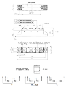 Módulo SCR TT120N16 1.6 KV 190 A, Conexión en Serie, Montaje en Chasis, TT120N16SOF TT120N16SOFB01HPSA1 - Product Image 2