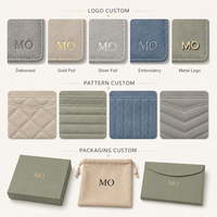 Porte-cartes léger en cuir souple camouflage gris pour les boutiques d'extérieur, étui à cartes personnalisé OEM avec logo estampé argenté, cadeau pour grossistes