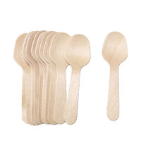 Ensemble de cuillères en bois jetables durables, ustensiles robustes en bois de bouleau, couverts compostables pour Thanksgiving, Noël et les fêtes