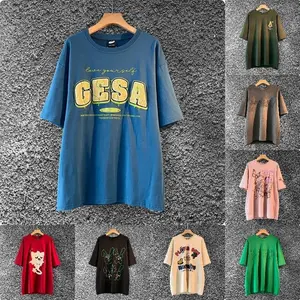 250 g Reine Baumwolle schweres weißes Herren-T-Shirt rundkragen lockere Kurzarm-Damen-Paar-T-Shirt hängende Schultern T-Shirt