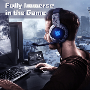 <span class=keywords><strong>Onikuma</strong></span>-auriculares <span class=keywords><strong>K19</strong></span> con cancelación de ruido, cascos de camuflaje de buena calidad para videojuegos con micrófono y micrófono para pc - Product Image 6