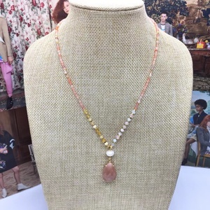 Collar de Moda con Cuentas de Piedra Natural de 2mm, Diseño <span class=keywords><strong>2026</strong></span>, con Colgante de Piedras Preciosas, Joyería Corta para Mujer - Product Image 4