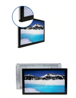 Interface personnalisée future pour moniteur tactile industriel VGA USB RS232, écran LCD multi-ports noir pour les entreprises