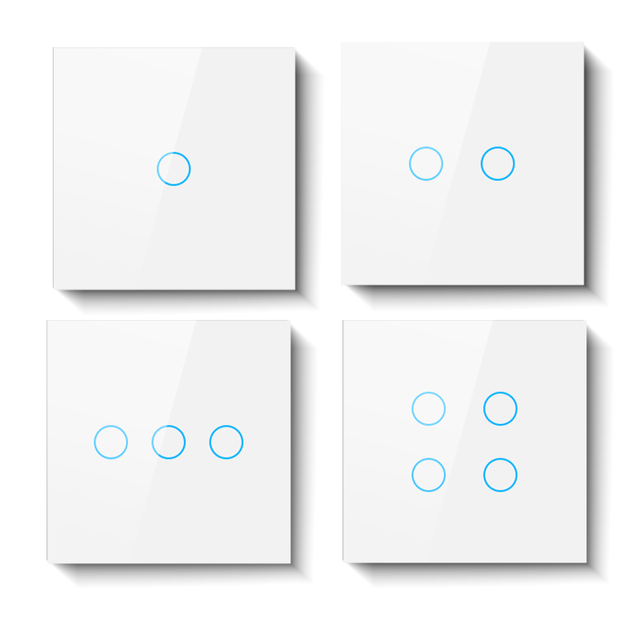 2026 New Glass Smart Touch Alexa Voice Control Intelligent Wall Switch WIFI Zigbee Non Neutral Live Wall Switches google Home