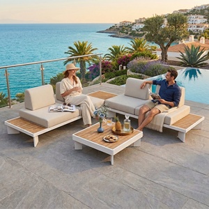 Juego <span class=keywords><strong>de</strong></span> Muebles <span class=keywords><strong>de</strong></span> Patio <span class=keywords><strong>de</strong></span> Aluminio con Paneles <span class=keywords><strong>de</strong></span> Madera Personalizados Brio Modern, Sofá Resistente al Agua para Exteriores, Ideal para Hoteles, Resorts y Uso Comercial - Product Image 2