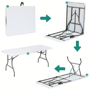 Table ronde pliante en plastique légère de 32 pouces avec plateau imperméable pour salle à manger, hôtel et salon, pour fête en plein air, pique-nique - Product Image 6