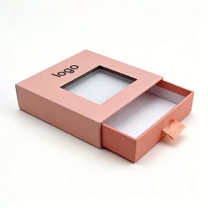 Eco-Friendly Luxury Pink Drawer Paper <b>Box</b> with Sponge Ribbon Window for Christmas <b>Gift</b> Pens Jewelry Watches Packaging - Product Image 2