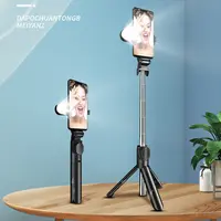 Masaüstü Mini LED halka ışık Selfie sopa Tripod standı cep telefonu tutucu cep telefonu özçekim çubuğu