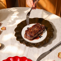 Assiettes de Noël en céramique motif Casse-Noisette, assiettes à dessert à bord ondulé, vaisselle de Noël festive, plat à salade pour cadeau de fête