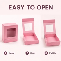 Custom pink Portable Foldable Rigid Magnetic Box Closure Lid Gift Cosmetic Packaging Paper Folding Boxes With Clear Window