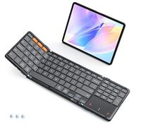 Clavier pliable OEM ODM avec pavé tactile, clavier Bluetooth, clavier numérique, clavier pliable portable pleine taille avec fonction multi-appareils B
