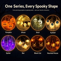Guirlande lumineuse LED fantôme mignon avec chapeau de sorcier pour Halloween, idéale pour jardin, fenêtre et décorations de festival d'Halloween