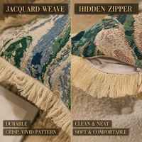 Housse de coussin décorative Ins Vintage Songbird, personnalisable, en jacquard tissé avec franges, pour la décoration de maison de style farmhouse