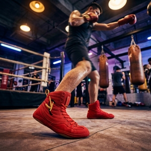<span class=keywords><strong>Scarpe</strong></span> da Boxe WECOO in Vera Pelle per Uomo, Leggere e Potenti, per Sollevamento Pesi, Bodybuilding e Allenamento di Lotta, Adatte per Estate e Inverno - Product Image 5