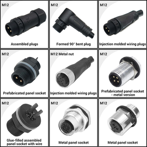 Haute stabilité M12 voyant LED connecteur IP68 à angle droit adaptateur en plastique 4P <span class=keywords><strong>2</strong></span> <span class=keywords><strong>3</strong></span> 4 5 6 7 capteur de câble circulaire à 8 broches - Product Image 2