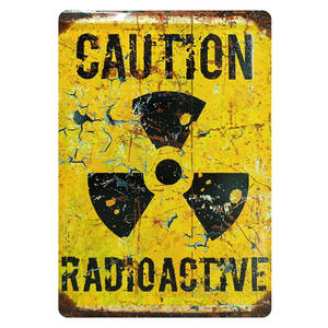 खतरे विकिरण रसोई लिविंग रूम दीवार सजावट ठंडा पाठ फोटो धातु टिन संकेत - Product Image 4