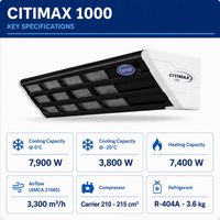 Unité de réfrigération Citimax 1000 pour camion, équipement de système de refroidissement, compresseur de moteur, pompe, débit d'air 3300m/h, R-404A
