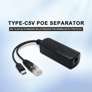 Répartiteur PoE USB-C 48V vers 5V 2.4A, adaptateur isolé 10/100 Mbps compatible IEEE 802.3af/at, boîtier ABS 12W pour caméra IP CCTV - Product Image 4