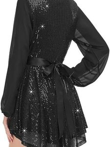 Sequin Loose Dress Party Long Sleeve Casual <b>Mini</b> Short <b>Mini</b> Dress Women Fashion - Product Image 5