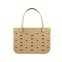 Sac fourre-tout minimaliste en EVA couleur unie, design simple, ouverture supérieure, imperméable, avec chaînes, panier de plage léger, sac à bandoulière portable