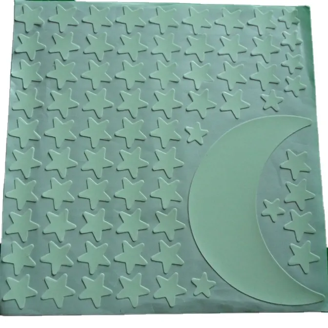 Custom shaped glow in dark star ceiling stickers sheet Kiss cut blue light moon luminous sticker