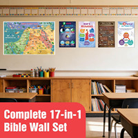 Juego de Pósters Educativos de la Biblia, Pósters Religiosos Cristianos para Decoración de la Escuela Dominical e Iglesia