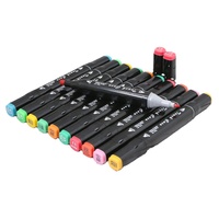36 couleurs marqueur à double tête dessin animé débutants couleur chair couleur peau noire peinture dessin animé peint à la main