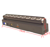 Barra de Luz LED Profesional 9*18W RGBWA+UV 6en1 con Batería, Control DMX512, Ideal para DJ Móvil, Discotecas, Fiestas y Clubes Nocturnos